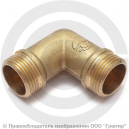 Уголок (угольник) латунный НР (НАР) Ду-15 (1/2") STOUT