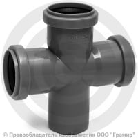 Крестовина PP-H одноплоскостная серый Дн 50-50-50 87гр б/нап в/к VALFEX Крестовина PP-H одноплоскостная серый Дн 50-50-50 87гр б/нап в/к VALFEX