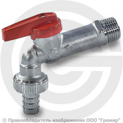 Кран латунный водоразборный Ду-15 (1/2") Ру-10,5 НР-Штуцер бабочка Giacomini R619