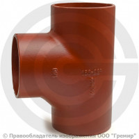 Тройник чугунный безраструбный SML Ду 125-125 88гр Китай Тройник чугунный безраструбный SML Ду 125-125 88гр Китай