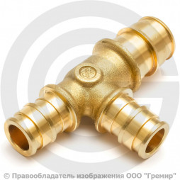 Тройник латунный переходной для PE-X труб Дн 40-32-32 GX151 Giacomini
