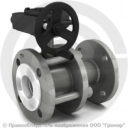 Кран стальной фланцевый разборный с редуктором Ду-50 Ру-16 L=180мм полнопроходной LD К.Ш.Р.Ф.Р. 050.016.П/П