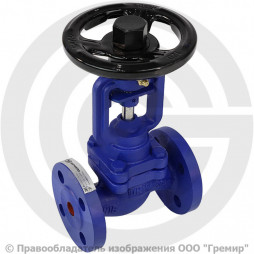 Клапан запорный чугунный фланцевый Ду-80 Ру-16 (Т<300°С) сильфонный Benarmo