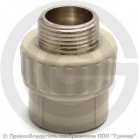 Муфта PP-R комбинированная серая НР (НАР) Дн 25-1/2" Wavin Ekoplastik Муфта PP-R комбинированная серая НР (НАР) Дн 25-1/2" Wavin Ekoplastik