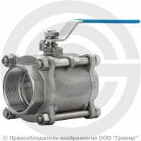 Кран нержавеющий AISI 316 (CF8M) Ду-25 (1") Ру-63 ВР (ВН) муфтовый полнопроходной АДЛ BV17