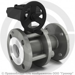 Кран стальной фланцевый разборный с редуктором Ду-80 Ру-16 L=210мм полнопроходной LD К.Ш.Р.Ф.Р. 080.016.П/П