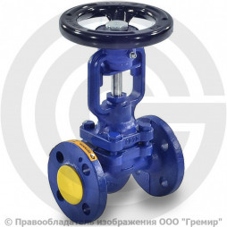 Клапан запорный чугунный фланцевый Ду-20 Ру-16 (Т<300°С) сильфонный 234A Zetkama