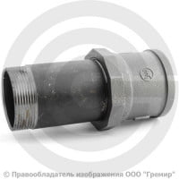 Сгон в сборе стальной L=170мм Ду-65 (2 1/2") с чугунной муфтой и контргайкой КАЗ