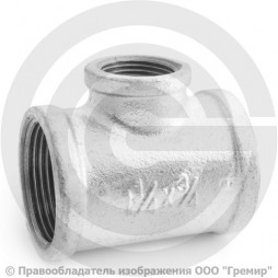 Тройник переходной чугунный оцинкованный ВР (ВН) Ду 32-20 (1 1/4"-3/4")
