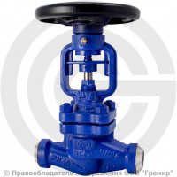 Клапан запорный стальной под приварку Ду-80 Ру-40 (Т<400°С) сальниковый KV37 Гранвент Клапан запорный стальной под приварку Ду-80 Ру-40 (Т<400°С) сальниковый KV37 Гранвент