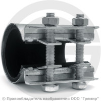 Хомут ремонтный односторонний оцинкованный Ду-40 (Дн 45-53) L=70мм Benarmo Краб