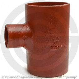 Тройник чугунный безраструбный SML Ду 100-70 88гр Китай