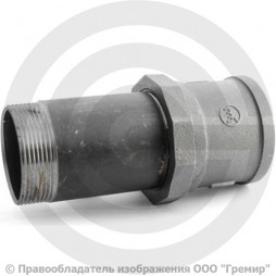 Сгон в сборе стальной L=180мм Ду-80 (3") с чугунной муфтой и контргайкой КАЗ