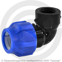 Отвод ПЭ компрессионный Дн 20-1/2" 90гр Ру-12,5 ВР (ВН) Джилекс