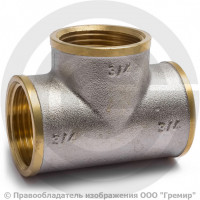 Тройник латунный ВР (ВН) Ду 4 (1/8") никель Aquasfera Тройник латунный ВР (ВН) Ду 4 (1/8") никель Aquasfera