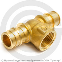 Тройник латунный для PE-X труб Дн 20-1/2"х20 ВР (ВН) GX154 Giacomini