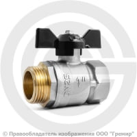 Кран латунный Ду-25 (1") Ру-40 ВР-НР (ВН-НАР) никель бабочка LD Pride 47.25.В-Н.Б. Кран латунный Ду-25 (1") Ру-40 ВР-НР (ВН-НАР) никель бабочка LD Pride 47.25.В-Н.Б.