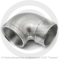 Отвод резьбовой (угольник) нержавеющий AISI 316 НР-ВР (НАР-ВН) Ду-50 (2")