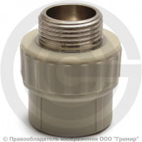 Муфта PP-R комбинированная серая НР (НАР) Дн 32 1/2" VALFEX