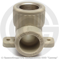 Водорозетка PP-R серая ВР (ВН) Дн 16-1/2" 90гр Wavin Ekoplastik