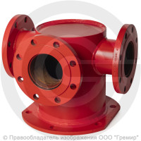 Тройник с пожарной подставкой фланцевый ППТФ стальной Ду 600-350 Ру-10 КЗСД Тройник с пожарной подставкой фланцевый ППТФ стальной Ду 600-350 Ру-10 КЗСД
