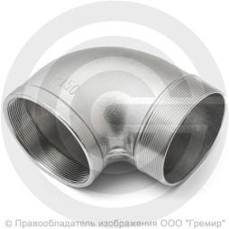 Отвод резьбовой (угольник) нержавеющий AISI 316 НР-ВР (НАР-ВН) Ду-100 (4")