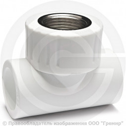 Тройник PP-R комбинированный белый ВР (ВН) Дн 20-3/4" RTP (РосТурПласт) 16266