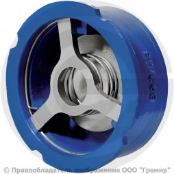 Клапан обратный осевой чугунный межфланцевый Ду-100 Ру-16 (Т<100°С) диск сталь NVD-802R Ридан