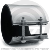 Хомут ремонтный односторонний оцинкованный Ду-125 (Дн 133-146) L=150мм Benarmo Краб