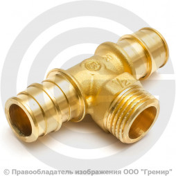 Тройник латунный для PE-X труб Дн 20-1/2"х20 НР (НАР) GX153 Giacomini