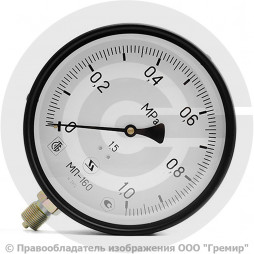 Манометр радиальный диаметр 160мм 0-10 кгс/см2 (0-1,0 МПа) G1/2" МТ-160 Багория