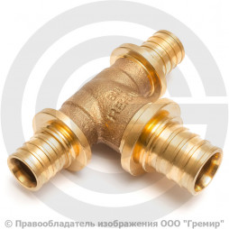 Тройник бронзовый переходной для PE-X труб Дн 16-20-16 RAUTITAN PLATINUM RX Rehau