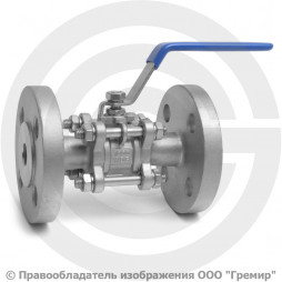 Кран нержавеющий AISI 304 (CF8) трехсоставной фланцевый Ду-15 (1/2") Ру-64 NK-BF15/4