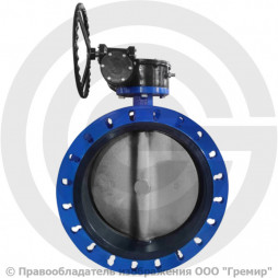 Затвор чугунный поворотный фланцевый с редуктором Ду-600 Ру-10/16 EPDM с чугунным диском Benarmo
