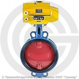Затвор дисковый поворотный межфланцевый Ду-100 Ру-16 EPDM с чугунным диском Tecofi VPI4449-N24EP с электроприводом Nutork 230В