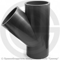 Тройник ПВХ клеевой серый Дн 160 45гр Ру-16 напорный Aquaviva Тройник ПВХ клеевой серый Дн 160 45гр Ру-16 напорный Aquaviva