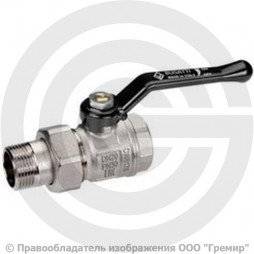 Кран латунный Ду-32 (1 1/4") Ру-20 ВР-"Американка" никель рычаг Bugatti серия 920