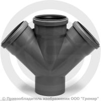 Крестовина PP-H одноплоскостная серая Дн 110-110-110 45гр б/нап в/к Ostendorf HT HTDA