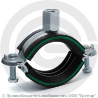 Хомут крепежный оцинкованный с резиновой прокладкой (Дн 32-37) (1") М8/М10 б/к Mupro Optimal Хомут крепежный оцинкованный с резиновой прокладкой (Дн 32-37) (1") М8/М10 б/к Mupro Optimal