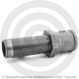 Сгон в сборе стальной L=130мм Ду-25 (1") в комплекте со стальной муфтой и контргайкой КАЗ