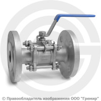 Кран нержавеющий AISI 304 (CF8) трехсоставной фланцевый Ду-32 (1 1/4") Ру-40 NK-BF32/4