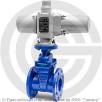 Задвижка чугунная фланцевая Ду-80 Ру-16 (Т<120°С) 30ч939р с электроприводом (380 В)