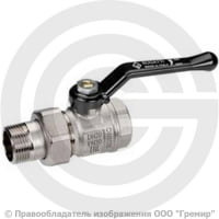 Кран латунный Ду-50 (2") Ру-20 ВР-"Американка" никель рычаг Bugatti серия 920