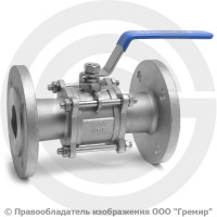 Кран нержавеющий AISI 304 (CF8) трехсоставной фланцевый Ду-50 (2") Ру-40 NK-BF50/4