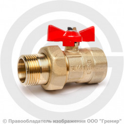 Кран латунный Ду-20 (3/4") Ру-16 ВР-"Американка" бабочка ГАЛЛОП ПРАКТИК 132