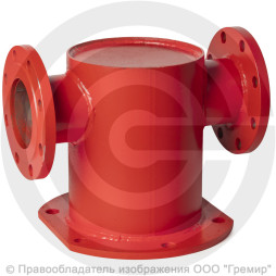 Подставка пожарная двойная фланцевая ППДФ стальная Ду 400-400 Ру-16 КЗСД