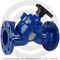 Клапан балансировочный ручной чугунный фланцевый Ду-600 Ру-16 Kvs=4940м3/ч с измерительными ниппелями Benarmo