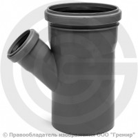 Тройник PP-H переходной серый Дн 50-40 45гр б/нап в/к RTP (РосТурПласт)