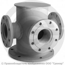 Тройник с пожарной подставкой фланцевый ППТФ стальной Ду 200-100