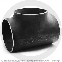 Тройник 377х10 (Ду-350) стальной (Ст.20) равнопроходной Китай